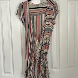 Free People mini linen wrap dress